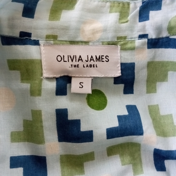 OLIVIA JAMES THE LABEL Chloe Cotton Puff Sleeve Ruffle Dress |S - Picture 9 of 9